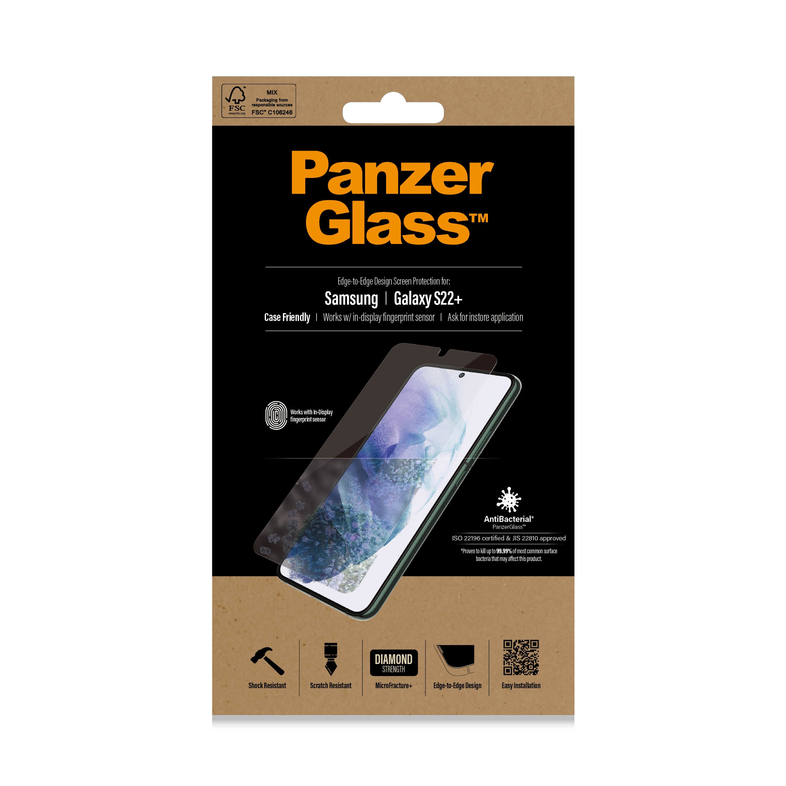 PanzerGlass Samsung Galaxy S22+ (CF), Black AB - billede 2