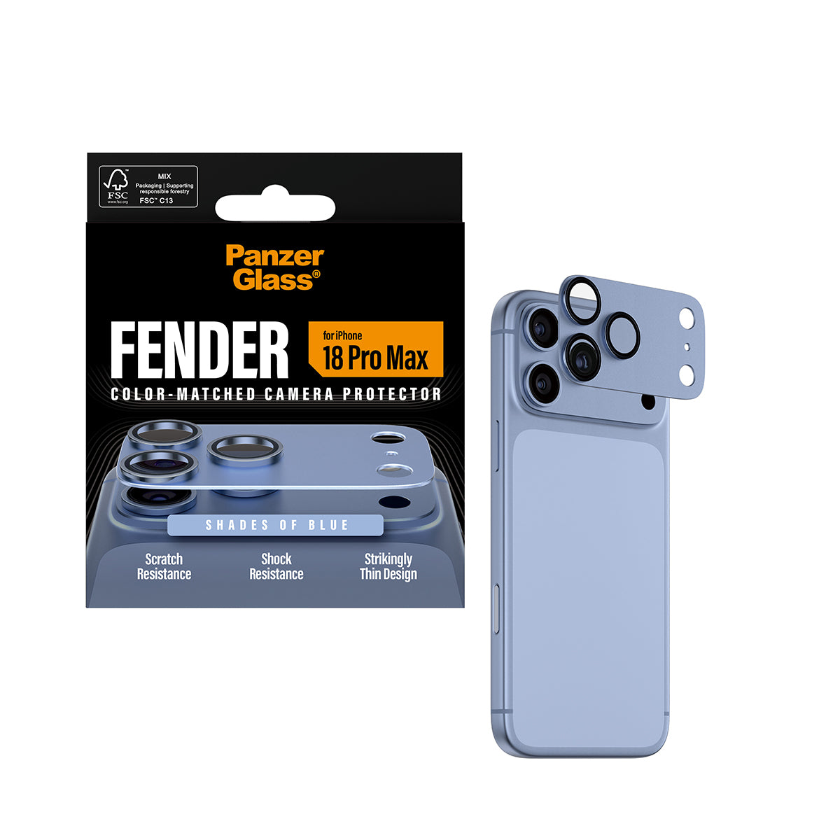 PG Fender Camera Lens Protector Shades of Blue iP18 Pro Max - billede 5