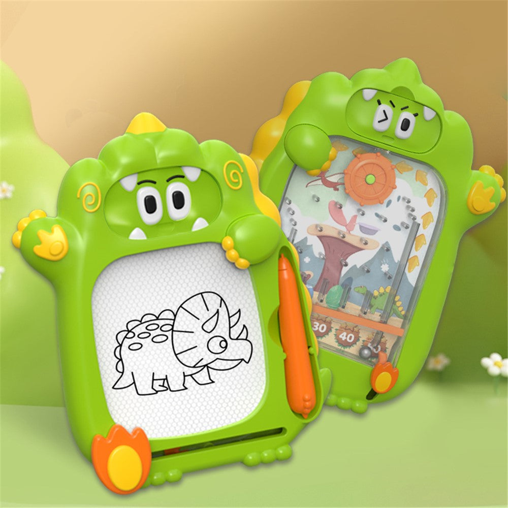 Dinosaur Magnetic Drawing Board Maze Marble Game Children Graffiti Drawing Writing Board Double-sided Educational Toy - Green