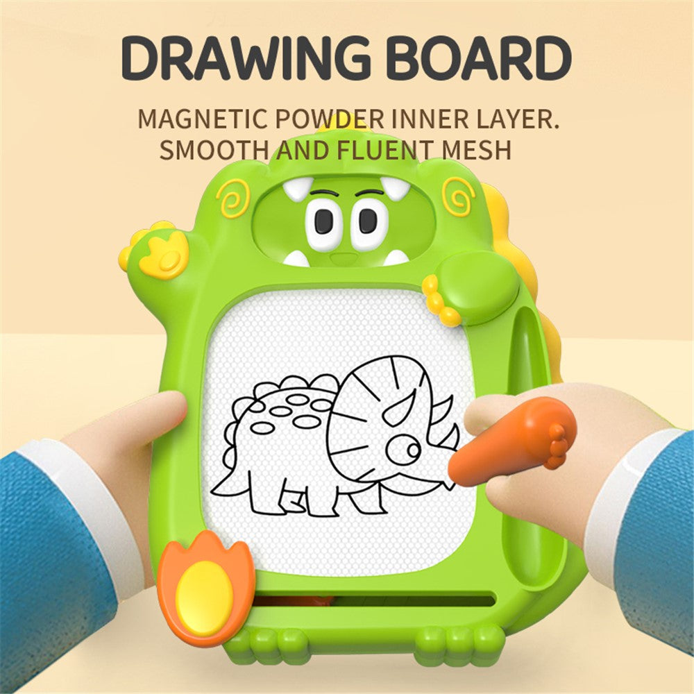 Dinosaur Magnetic Drawing Board Maze Marble Game Children Graffiti Drawing Writing Board Double-sided Educational Toy - Green