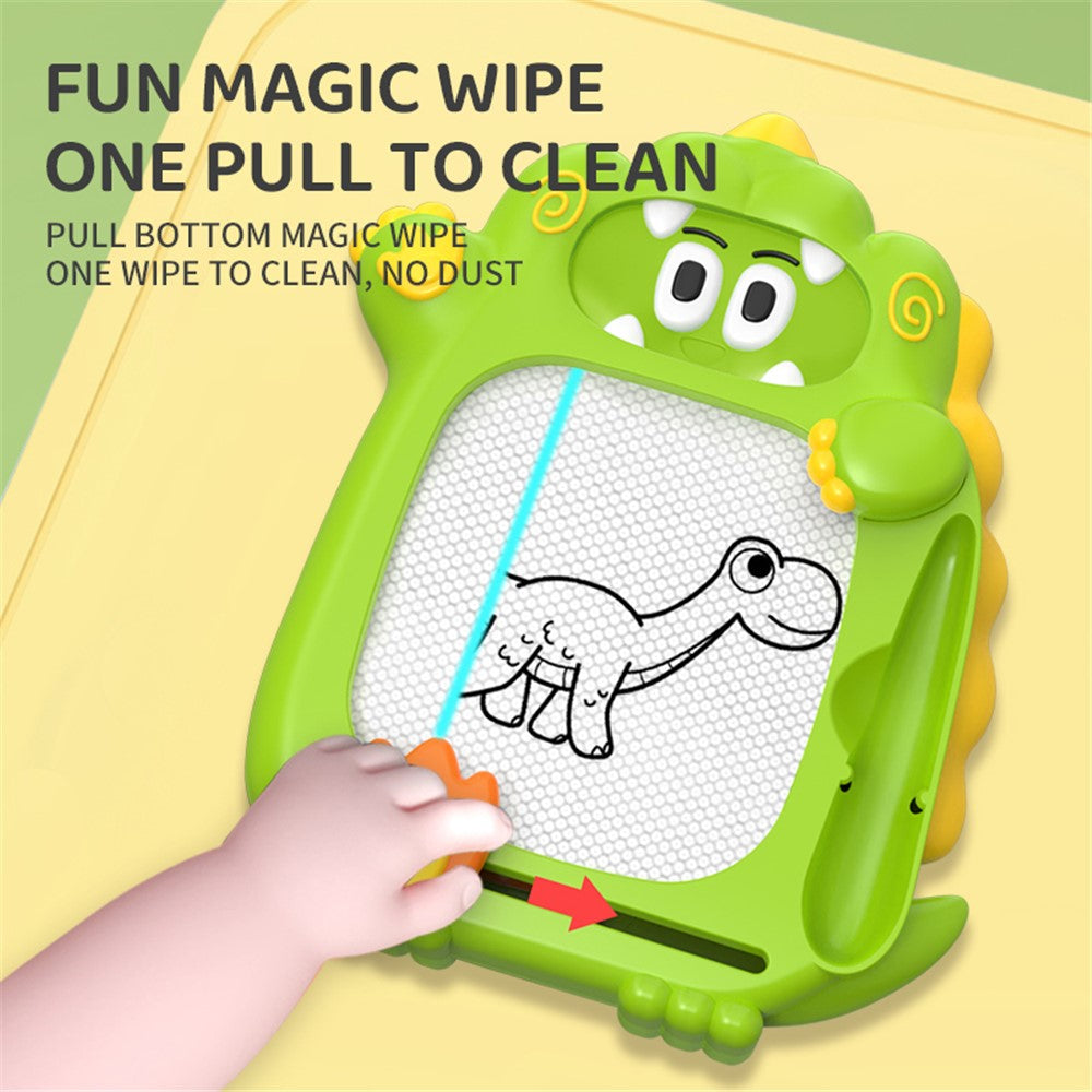 Dinosaur Magnetic Drawing Board Maze Marble Game Children Graffiti Drawing Writing Board Double-sided Educational Toy - Green