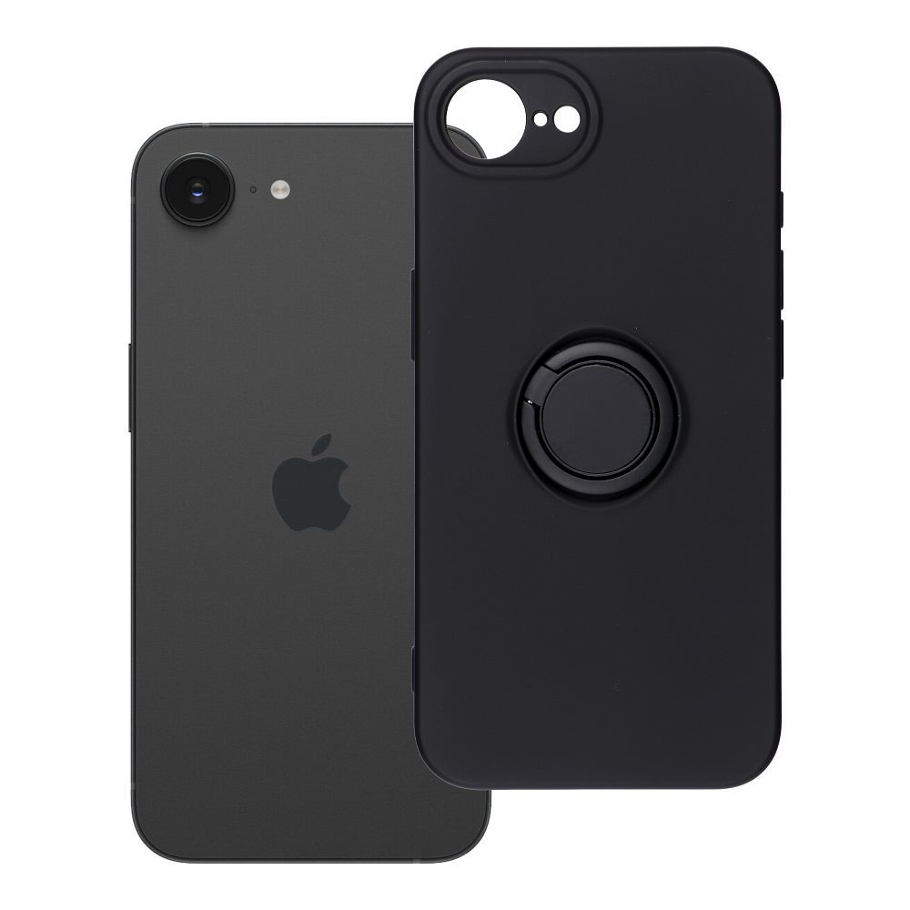 iPhone 16e / 17e Cover med Fingerholder – Sort