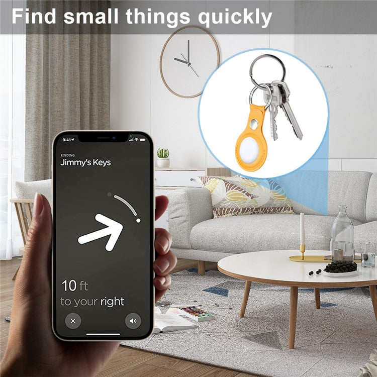 Apple airtag Holder Gul Læder