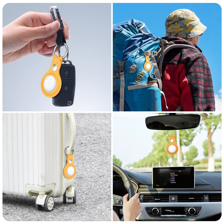 Apple airtag Holder Gul Læder