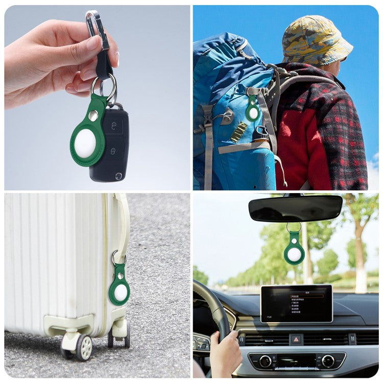 Apple airtag Holder Grøn Læder