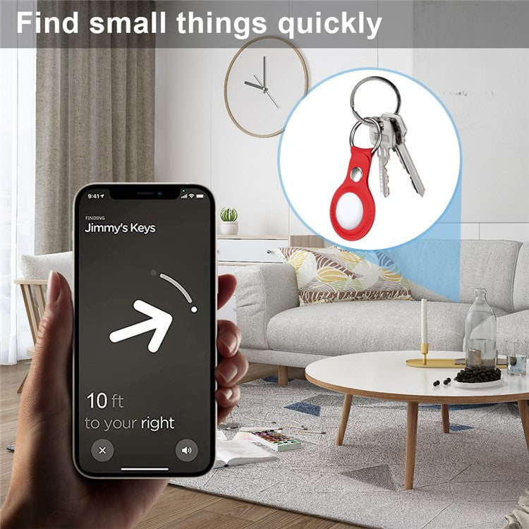 Apple airtag Holder Rød Læder