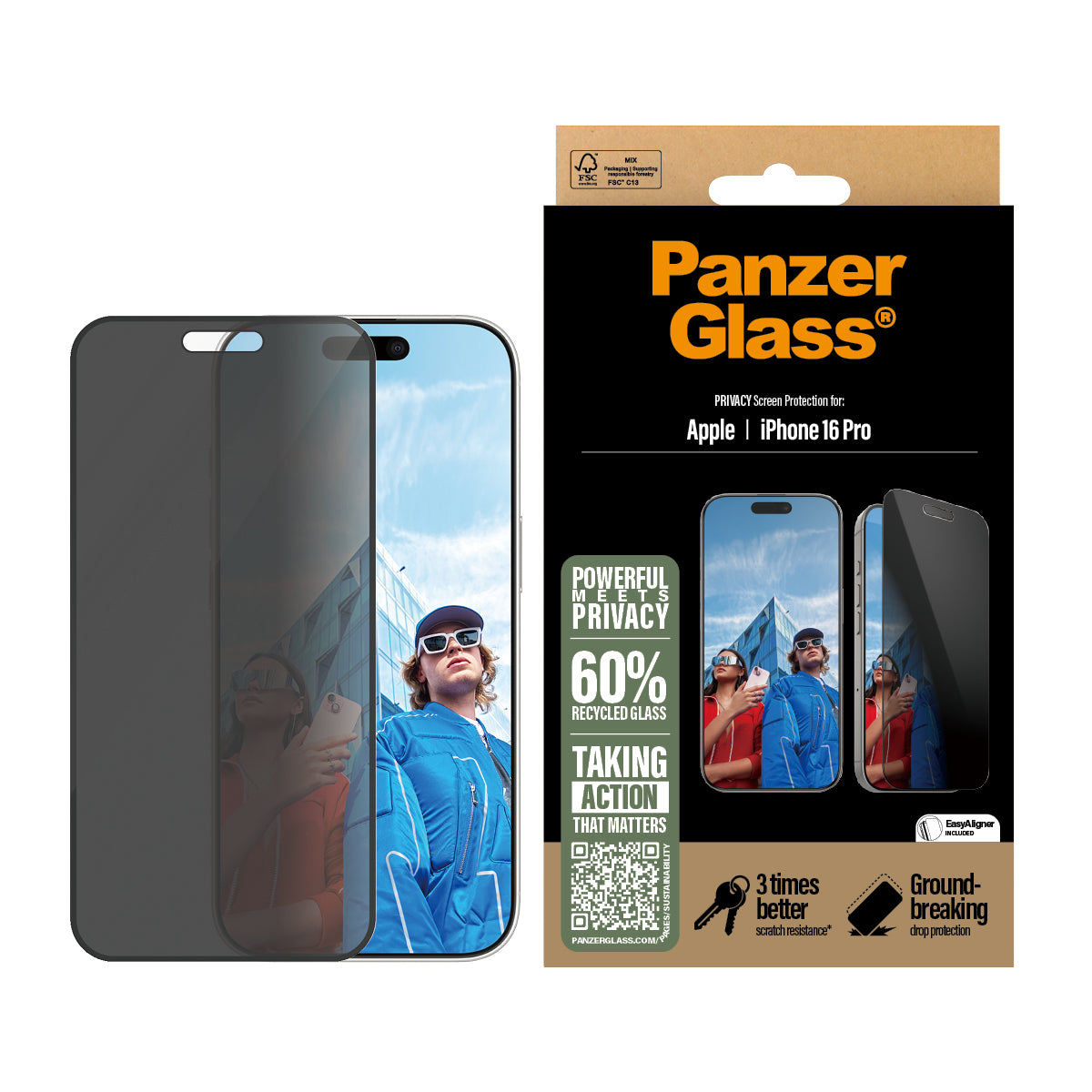 iPhone 16 Pro Privacy Screen Protector - billede 2