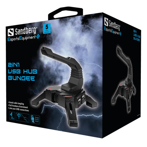 2in1 USB Hub Bungee, Black