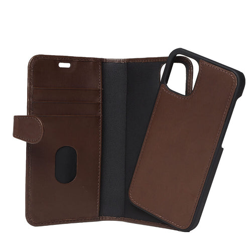 iPhone 12 Mini Læder Wallet Flip Cover – Brun – Buffalo