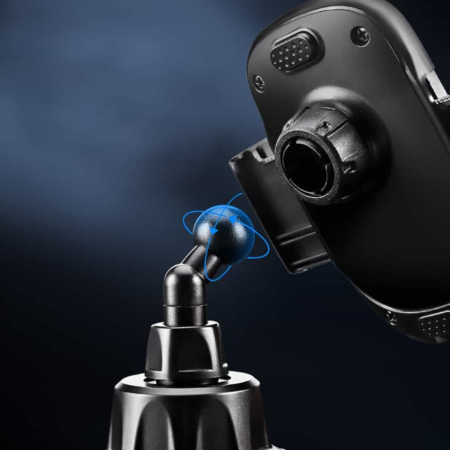 Universal Adjustable Cup Holder Clamp Cradle Car Mount for iPhone Samsung - Black - billede 4