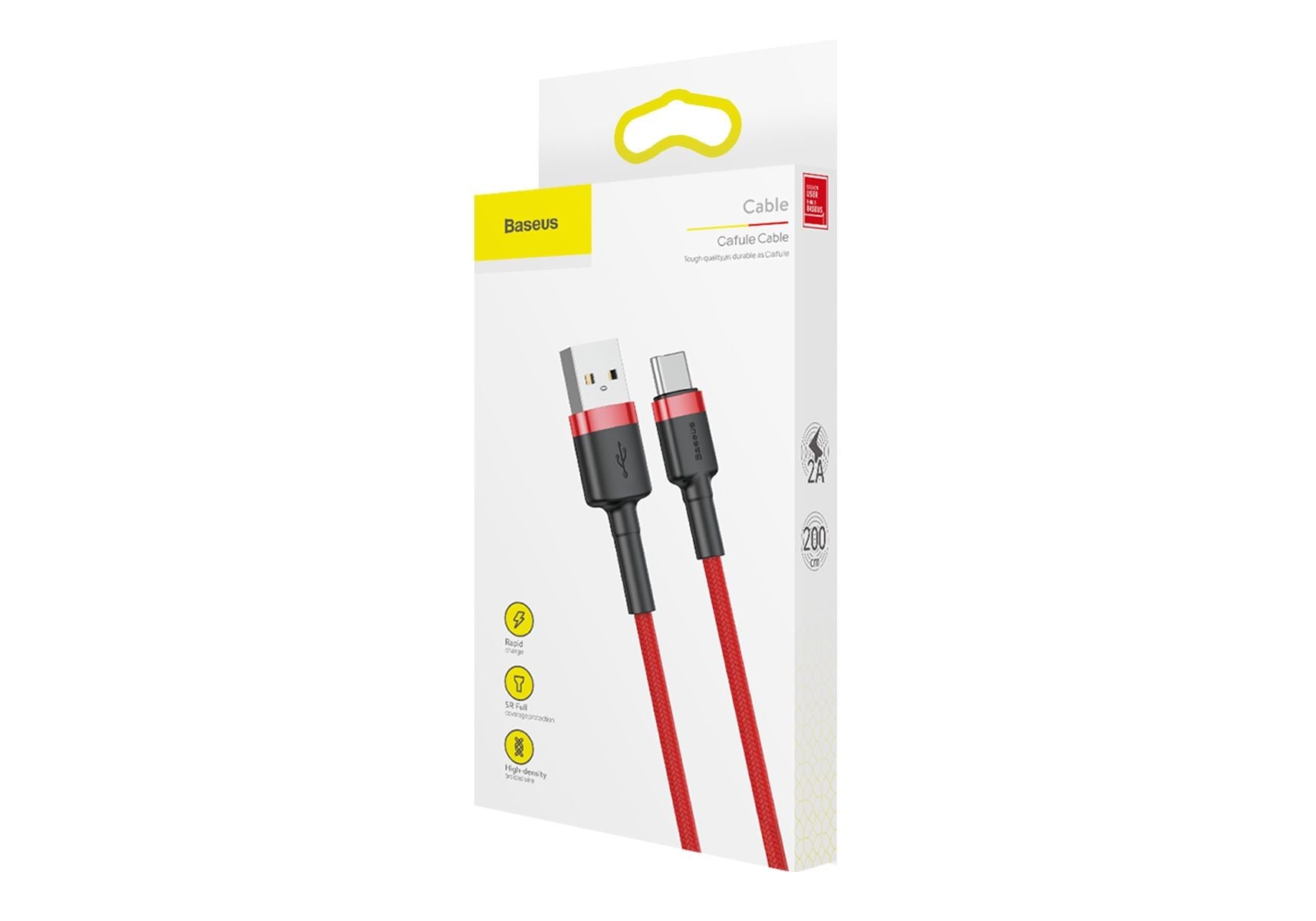 BASEUS Cable - Cafule CATKLF-C09 - USB /Type C 2M red -> CATKLF-AL91 - billede 6