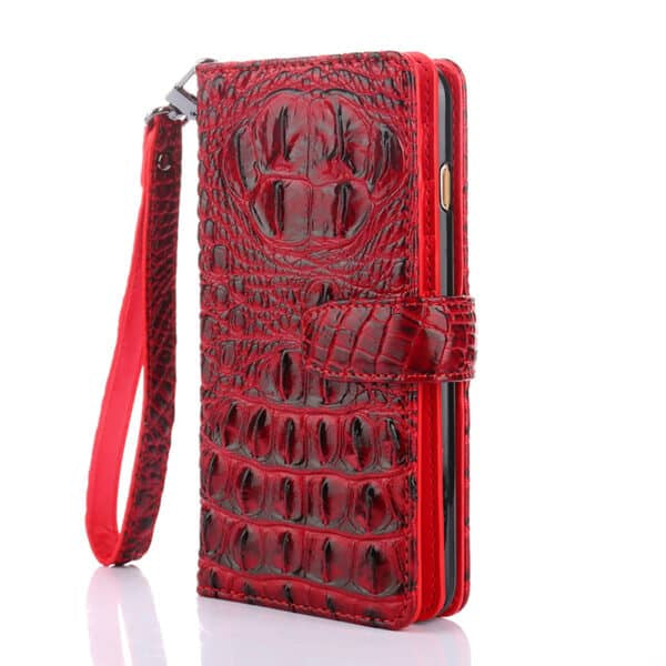 iPhone 12 Pro Max Wallet Krokod. Rød