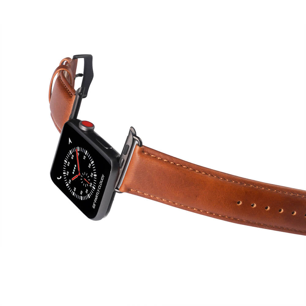 Watcharmbånd Læder Apple Watch 42/44/45mm Brun - billede 3