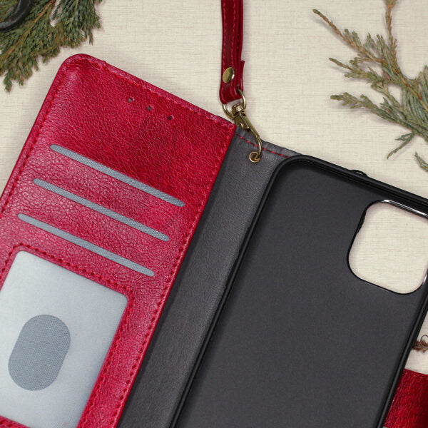 iPhone 12 Mini PU Wallet Flip Cover – Rød