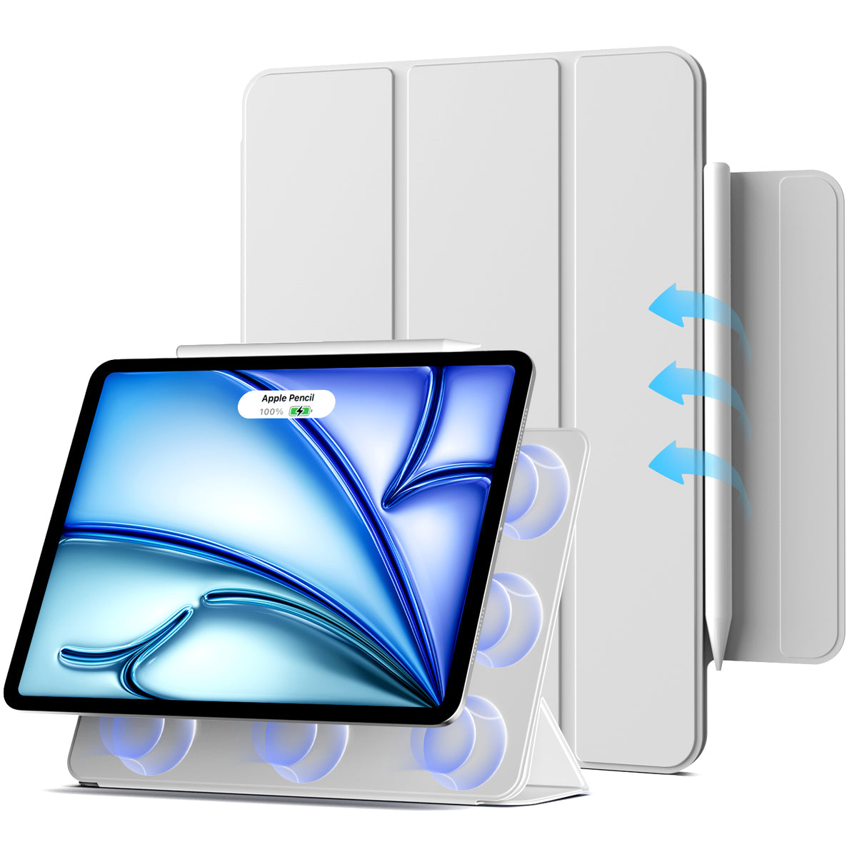 iPad 10,9 / Air4/5/11  Tri-Fold MAGNET Grå