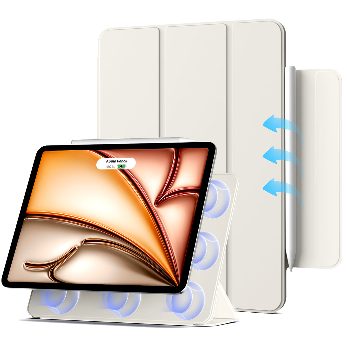 iPad 10,9 / Air4/5/11  Tri-Fold MAGNET Hvid