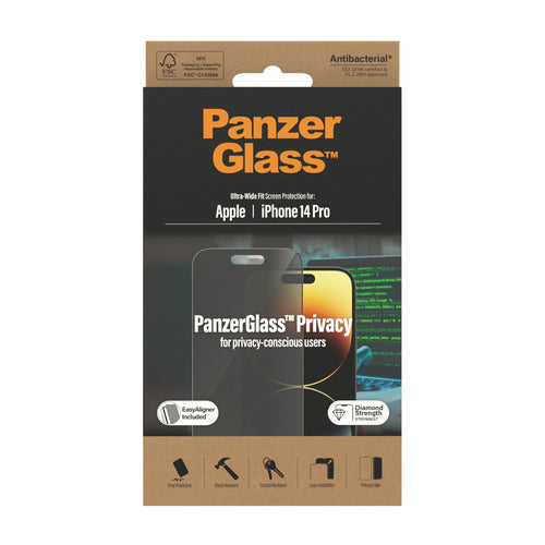 PanzerGlass iPhone 14 Pro UWF Privacy AB w. Applicator