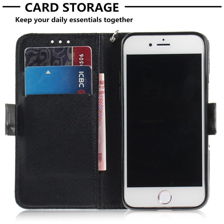 iPhone 7/8/SE Læder Wallet Flip Cover Light Spot Magnetic Animal World - produktbillede 9