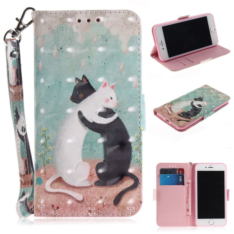 iPhone 7/8/SE Læder Cover To Katte - produktbillede 1