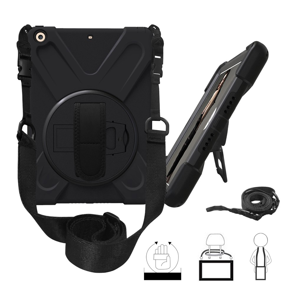 iPad air/air2/9,7 cover sort med skulderrem