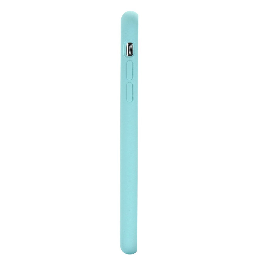 iPhone XR Silicone Cover Liquid Edge Wrapped Cell – Cyan - produktbillede 4