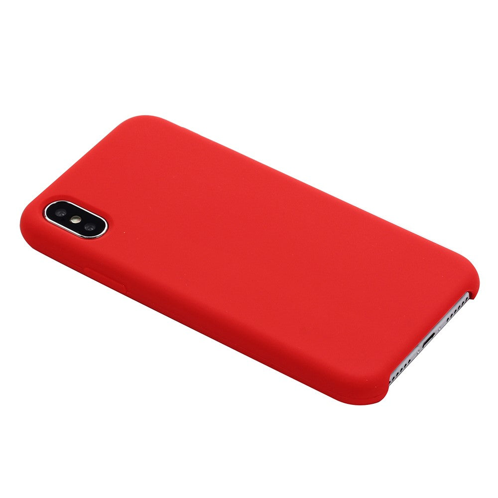 iPhone XS/X Silicone Cover Liquid Good Protection Anti scratch Edge Wrapped Soft Smartphone – Rød - produktbillede 10