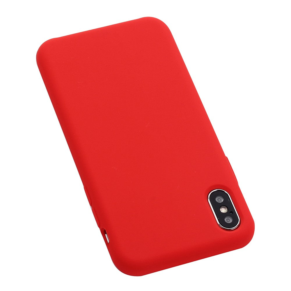 iPhone XS/X Silicone Cover Liquid Good Protection Anti scratch Edge Wrapped Soft Smartphone – Rød - produktbillede 11