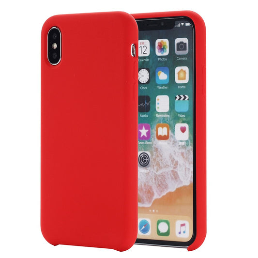 iPhone XS/X Silicone Cover Liquid Good Protection Anti scratch Edge Wrapped Soft Smartphone – Rød - produktbillede 1