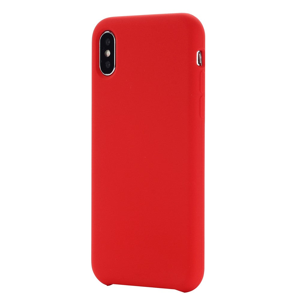 iPhone XS/X Silicone Cover Liquid Good Protection Anti scratch Edge Wrapped Soft Smartphone – Rød - produktbillede 2