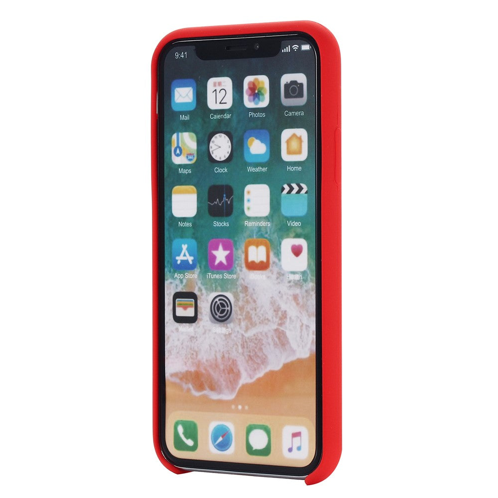 iPhone XS/X Silicone Cover Liquid Good Protection Anti scratch Edge Wrapped Soft Smartphone – Rød - produktbillede 3