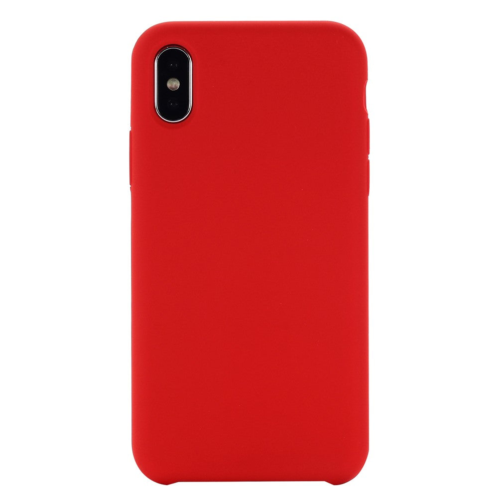 iPhone XS/X Silicone Cover Liquid Good Protection Anti scratch Edge Wrapped Soft Smartphone – Rød - produktbillede 4