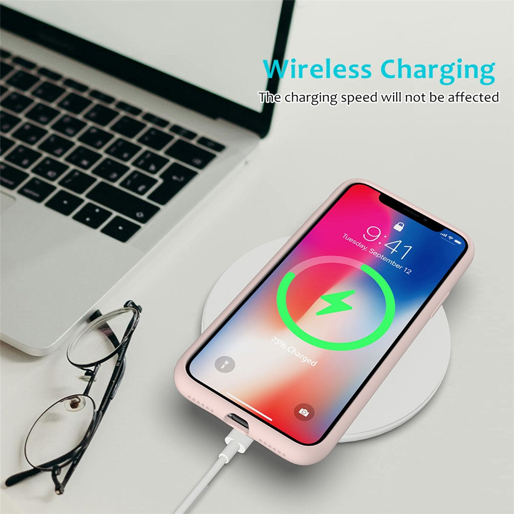 iPhone XS/X Silicone Cover Liquid Good Protection Anti scratch Edge Wrapped Soft Smartphone – Pink - produktbillede 5