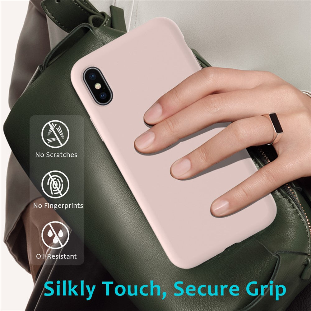 iPhone XS/X Silicone Cover Liquid Good Protection Anti scratch Edge Wrapped Soft Smartphone – Pink - produktbillede 7