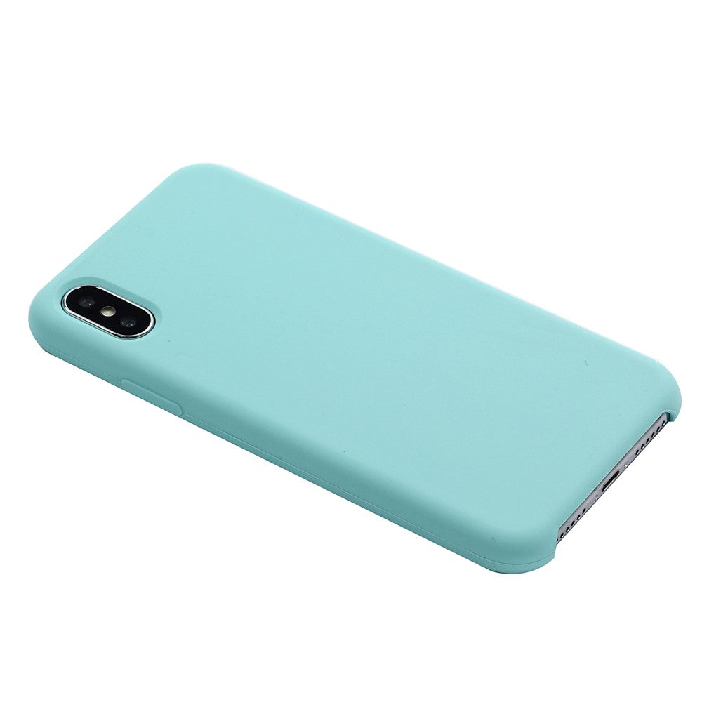 iPhone XS/X Silicone Cover Liquid Good Protection Anti scratch Edge Wrapped Soft Smartphone – Cyan - produktbillede 10