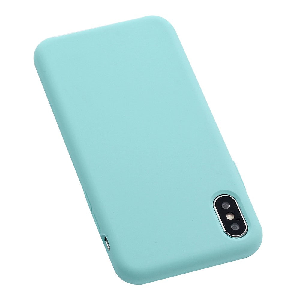 iPhone XS/X Silicone Cover Liquid Good Protection Anti scratch Edge Wrapped Soft Smartphone – Cyan - produktbillede 11