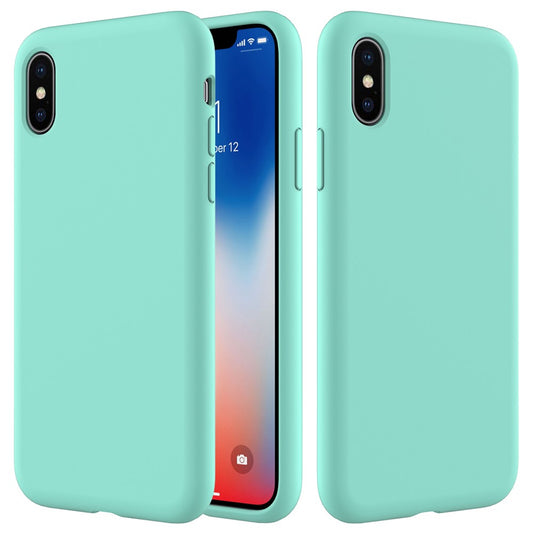 iPhone XS/X Silicone Cover Liquid Good Protection Anti scratch Edge Wrapped Soft Smartphone – Cyan - produktbillede 1