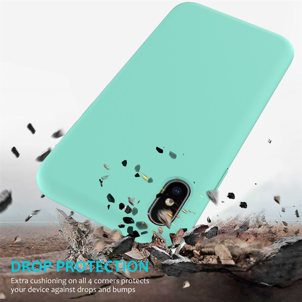 iPhone XS/X Silicone Cover Liquid Good Protection Anti scratch Edge Wrapped Soft Smartphone – Cyan - produktbillede 3