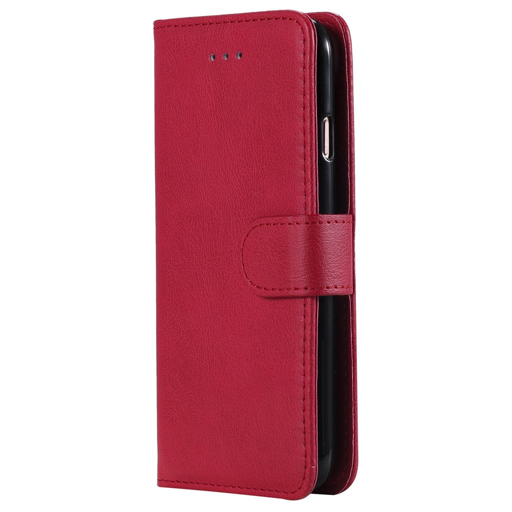 iPhone 6/6S/7/8/SE Læder Wallet Flip Cover Stand Magnetic Series 3 Detachable 2 in 1 – Rød - produktbillede 2