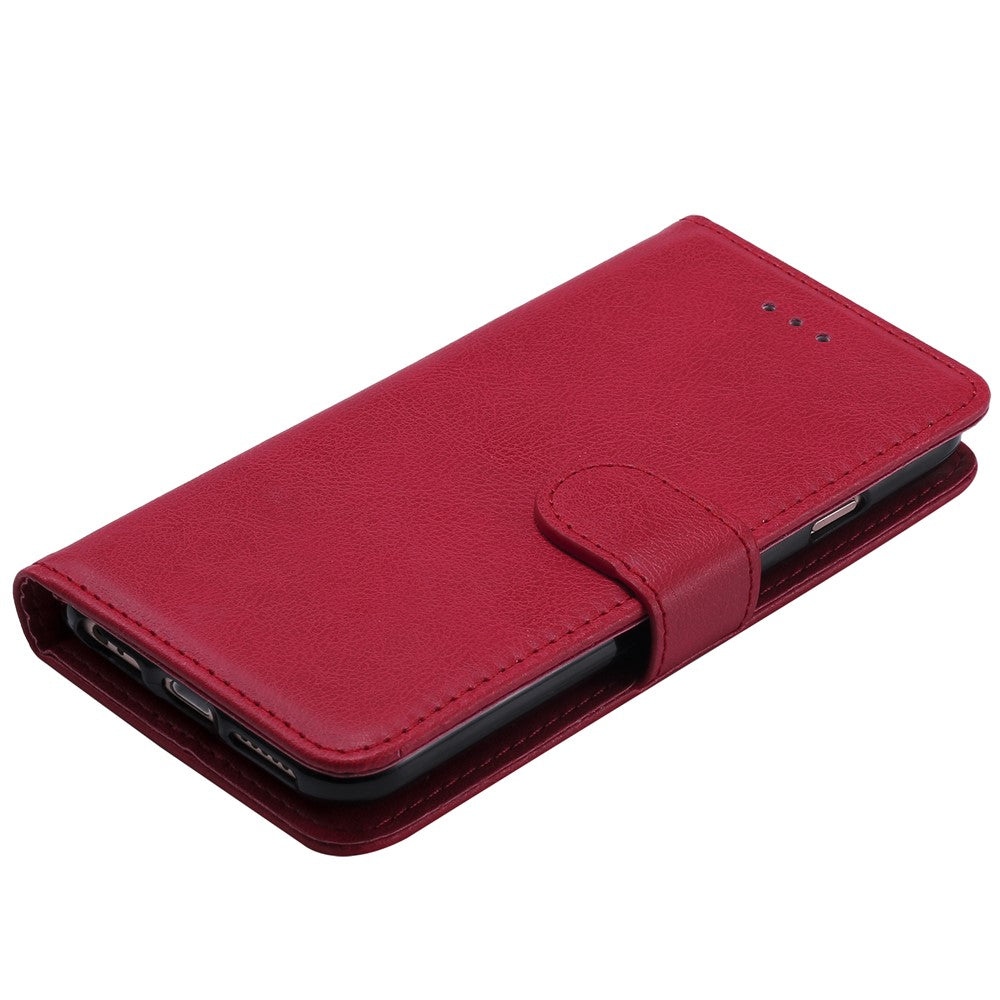 iPhone 6/6S/7/8/SE Læder Wallet Flip Cover Stand Magnetic Series 3 Detachable 2 in 1 – Rød - produktbillede 4