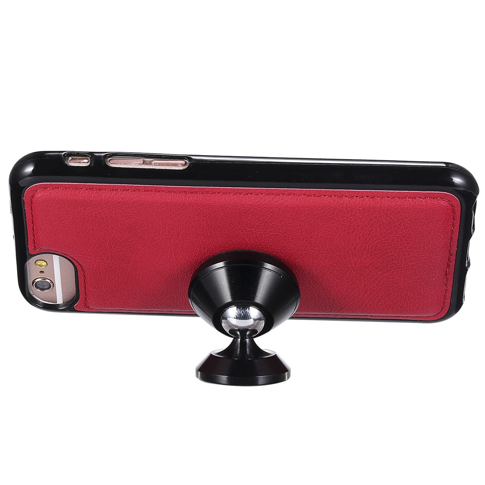 iPhone 6/6S/7/8/SE Læder Wallet Flip Cover Stand Magnetic Series 3 Detachable 2 in 1 – Rød - produktbillede 5