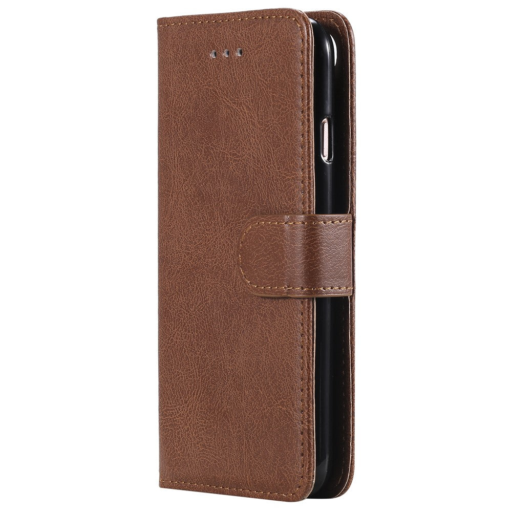 iPhone 7/8/SE Læder Wallet Flip Cover 2 i 1 – Brun - produktbillede 2