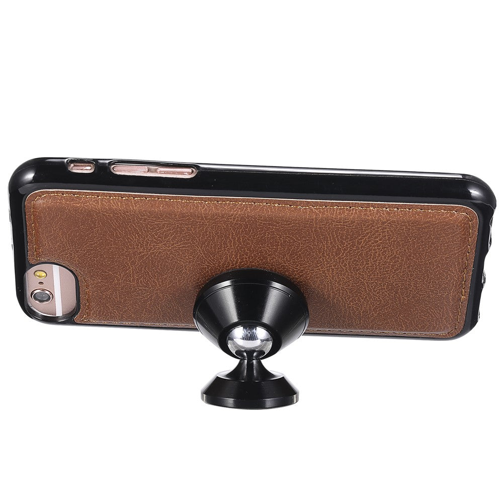 iPhone 7/8/SE Læder Wallet Flip Cover 2 i 1 – Brun - produktbillede 5