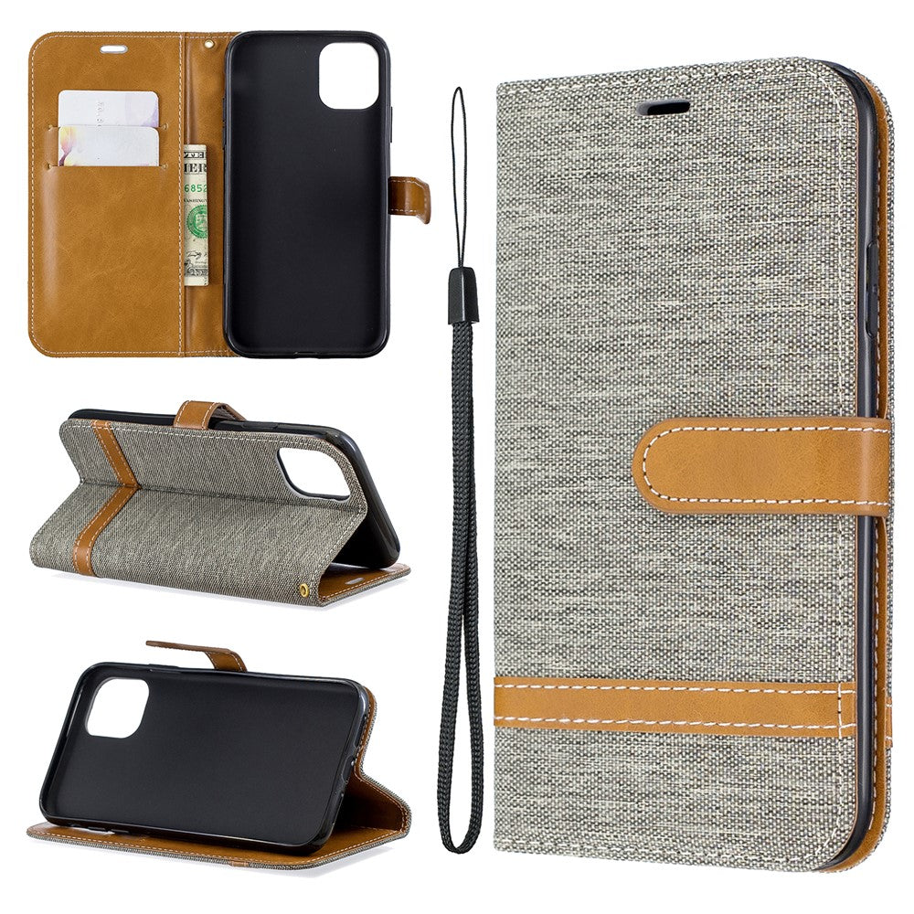 iPhone 11 Wallet Jeans Grå