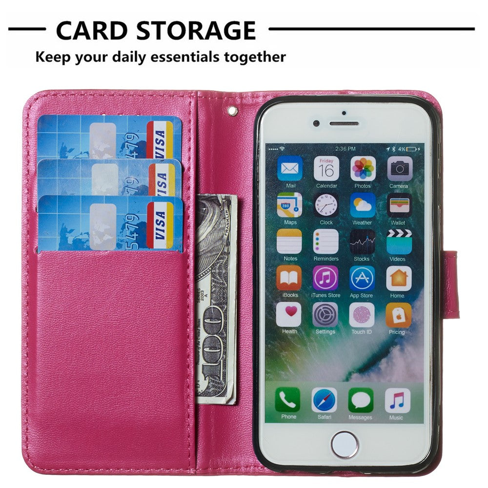 iPhone 7/8/SE Wallet Flip Cover – Pink - produktbillede 3