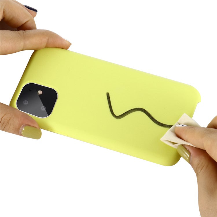 iPhone 11 Silicone Cover Liquid Anti scratch Soft Mobile Bag 2019 – Gul - produktbillede 5