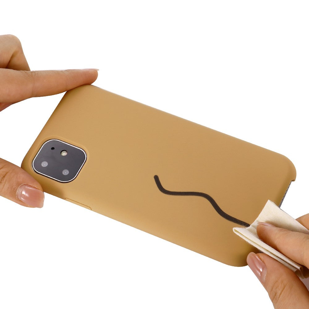 iPhone 11 Silicone Cover Liquid Anti scratch Soft Mobile Bag 2019 – Guld - produktbillede 5