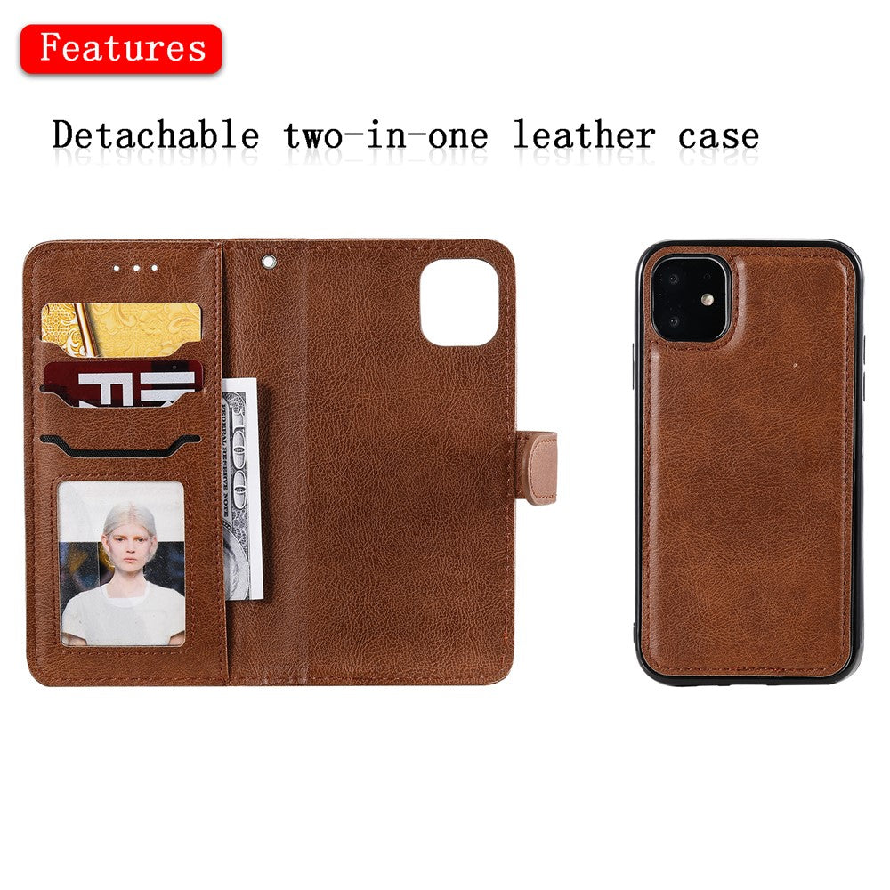 iPhone 11 Wallet Flip Cover 2 in 1 – Brun - produktbillede 10