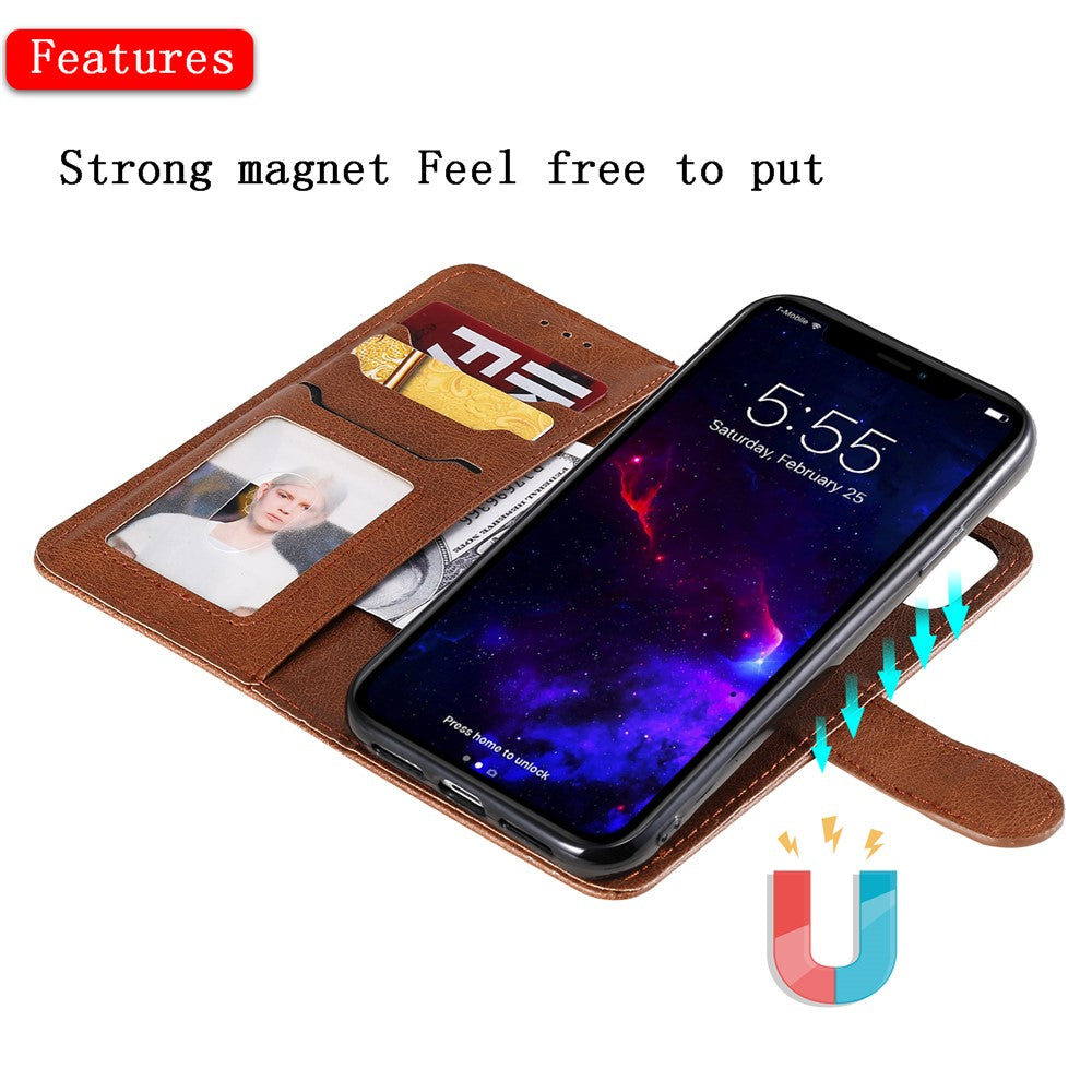 iPhone 11 Wallet Flip Cover 2 in 1 – Brun - produktbillede 11