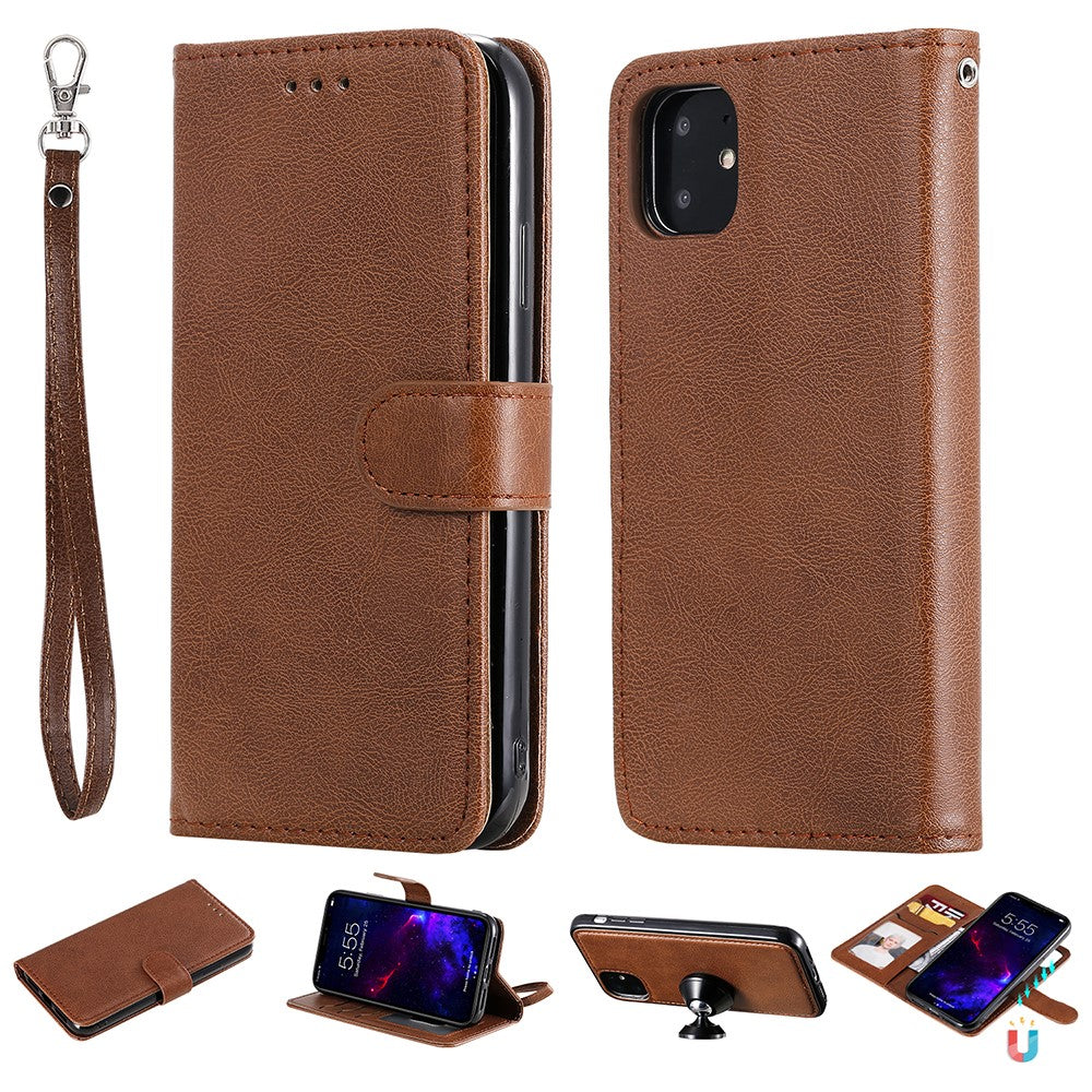 iPhone 11 Wallet Flip Cover 2 in 1 – Brun - produktbillede 1