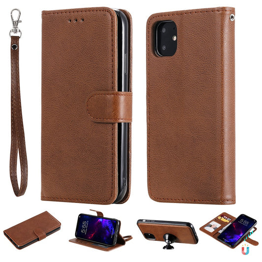 iPhone 11 Wallet Flip Cover 2 in 1 – Brun - produktbillede 1